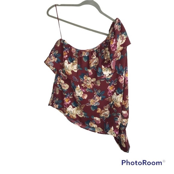 Walter Baker Donna floral one shoulder ruffle blouse. - Picture 2 of 8